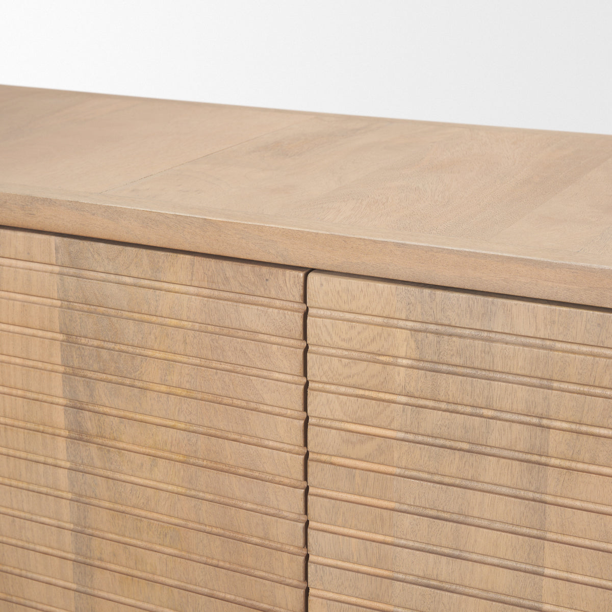Sorina Light Brown Reverse Fluted Wood Sideboard