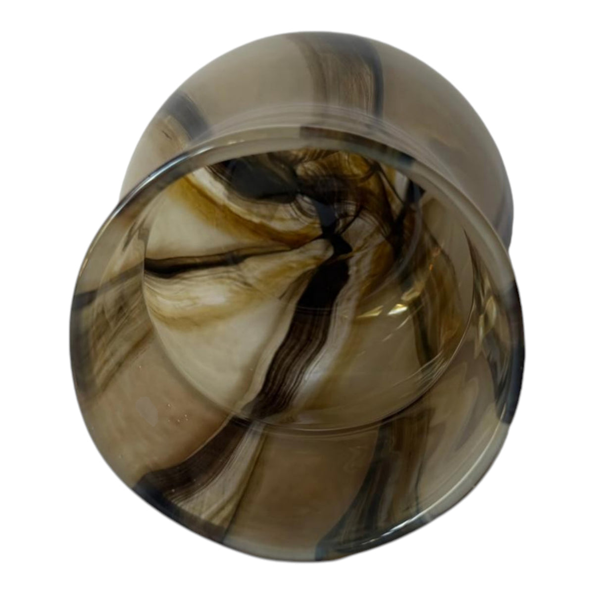 Alico Brown/Ivory Small Striped Hourglass Vase