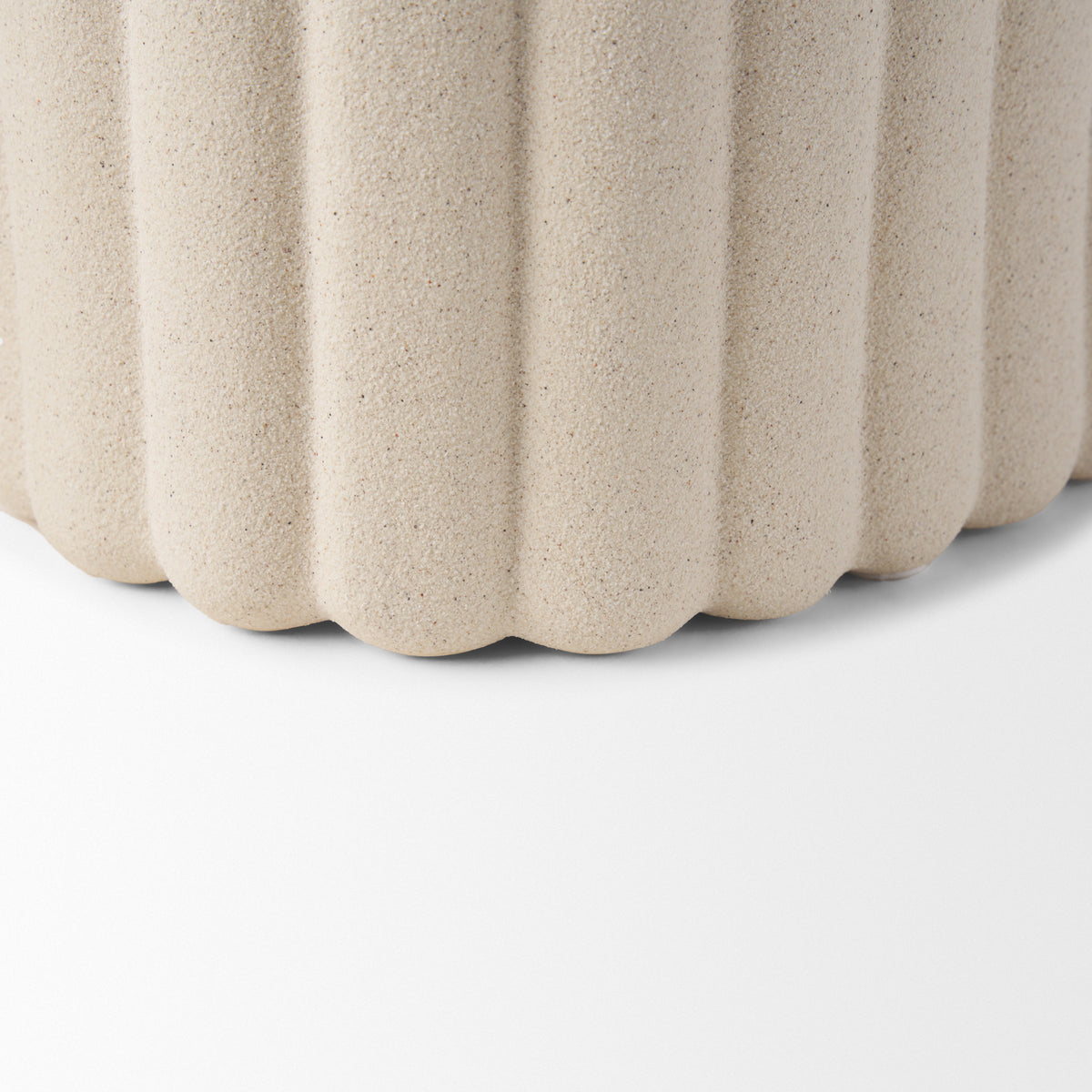 Mira Blush/Beige Wide Textured Fluted Ceramic Vase