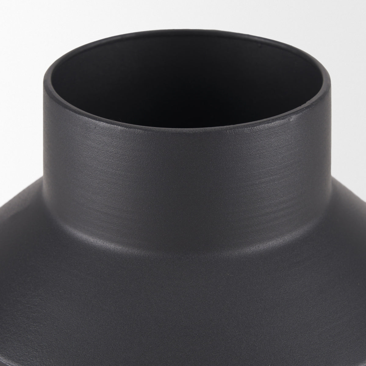Tosca Medium Matte Black Metal Vase