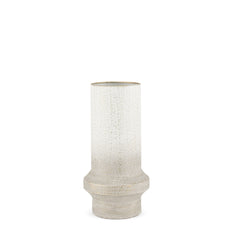 Tovah White/Gold Small Textured Metal Vase
