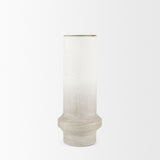 Tovah Medium Textured White/Gold Metal Vase