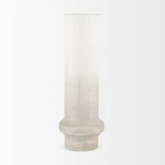 Tovah White/Gold Tall Textured Metal Vase