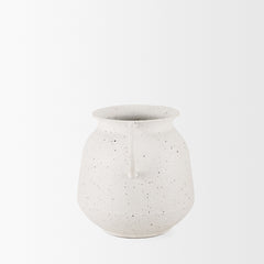Treva White/Black Small Metal Vase