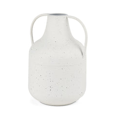 Treva White/Black Tall Metal Vase