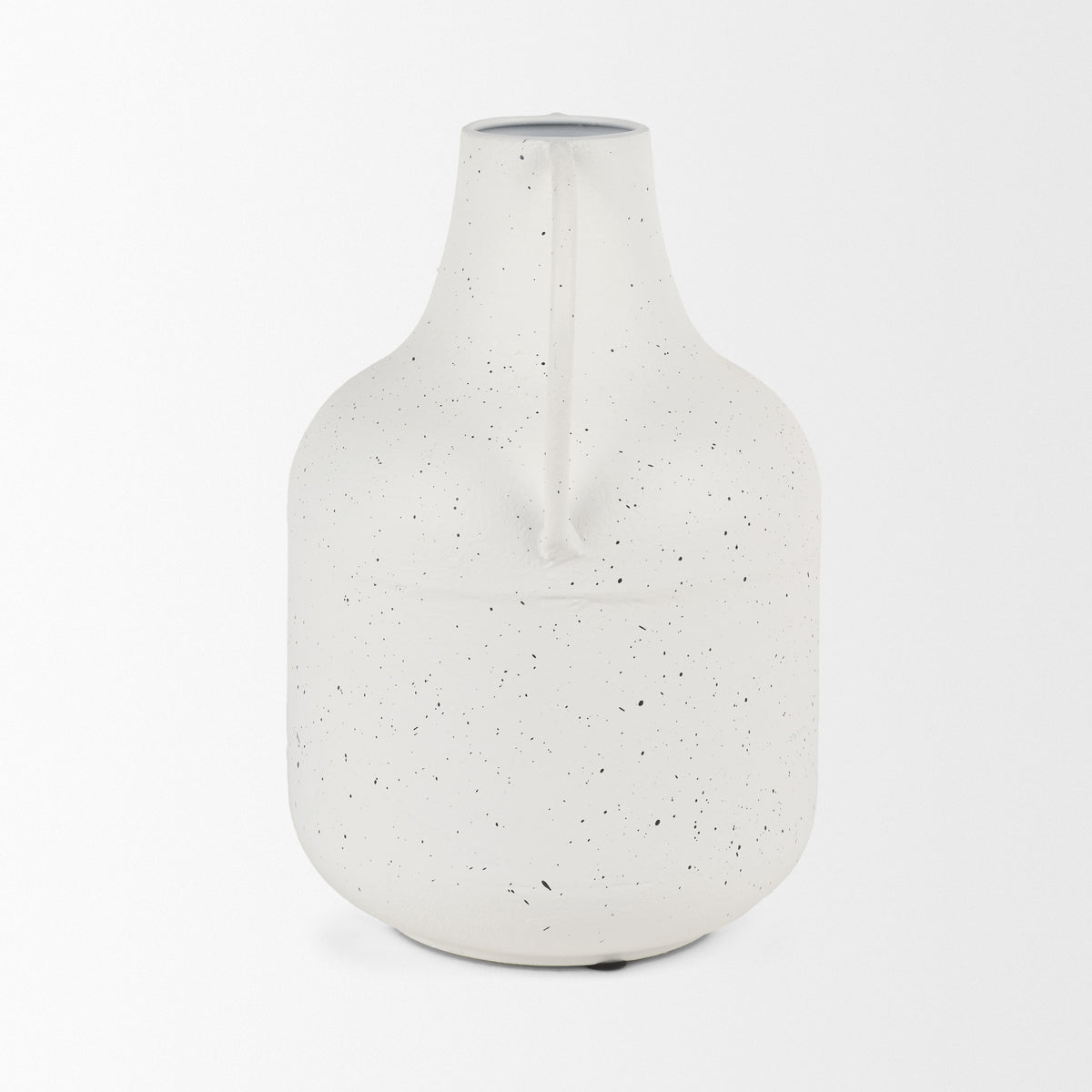 Treva White/Black Tall Metal Vase