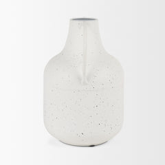 Treva White/Black Tall Metal Vase
