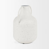 Treva White/Black Tall Metal Vase