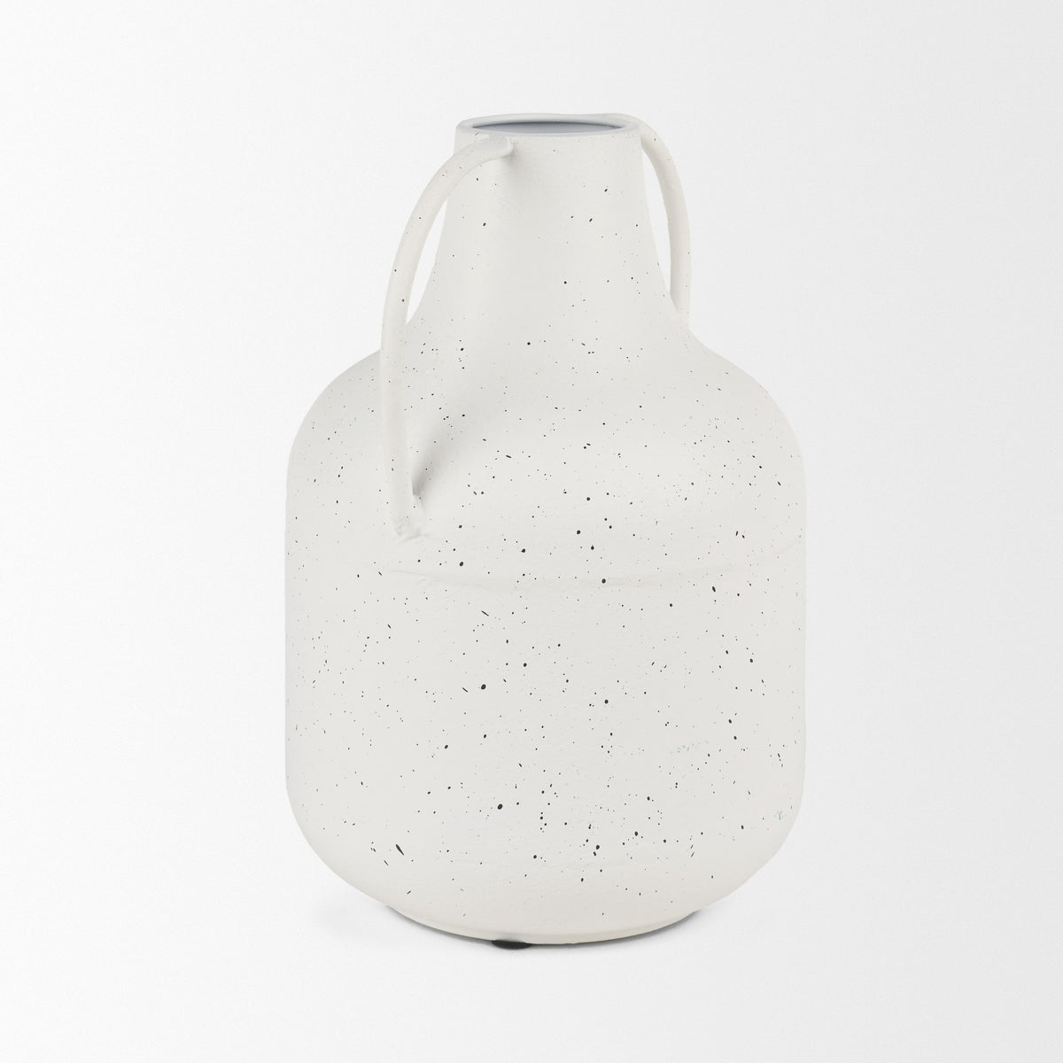 Treva White/Black Tall Metal Vase