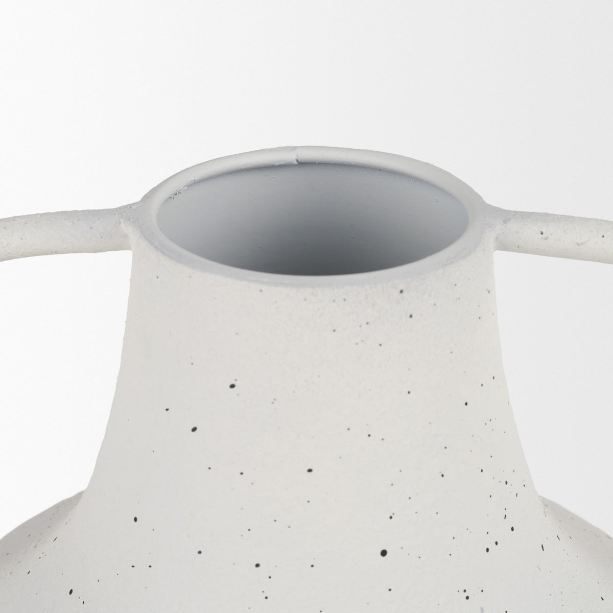 Treva White/Black Tall Metal Vase