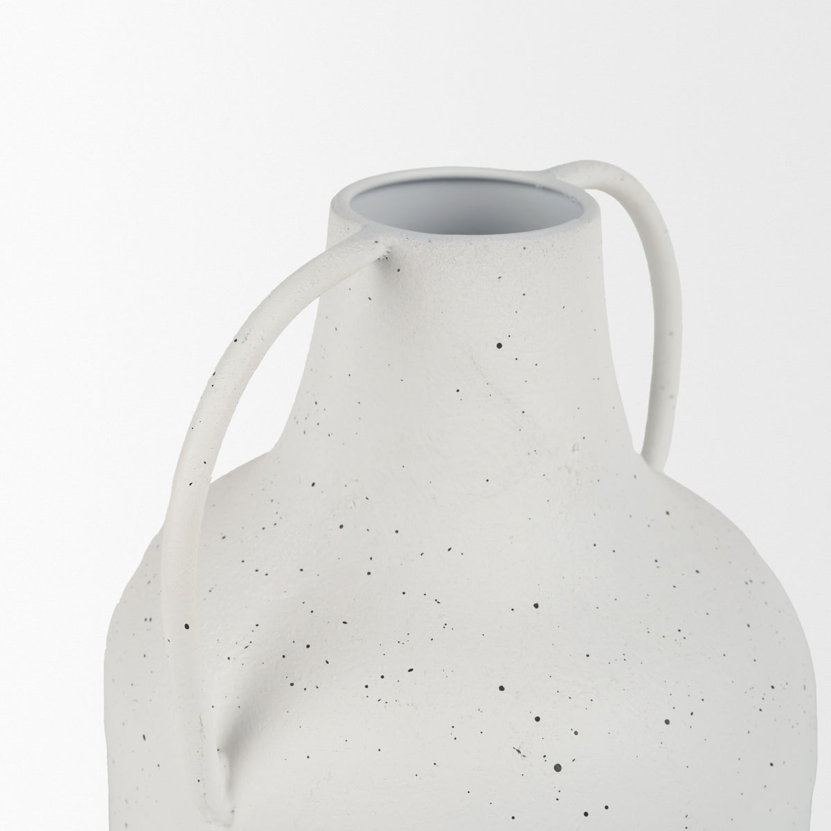 Treva White/Black Tall Metal Vase