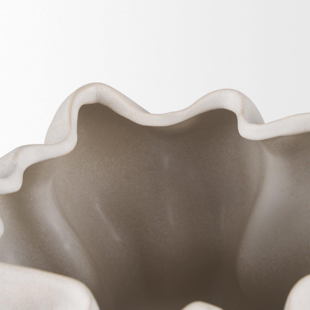 Vanna Cream Sculptural Glazed Ceramic Vase