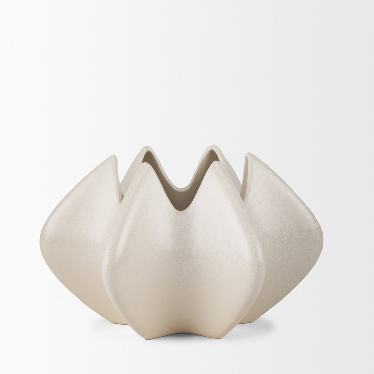 Ulrich Cream Sculptural Glazed Ceramic Vase