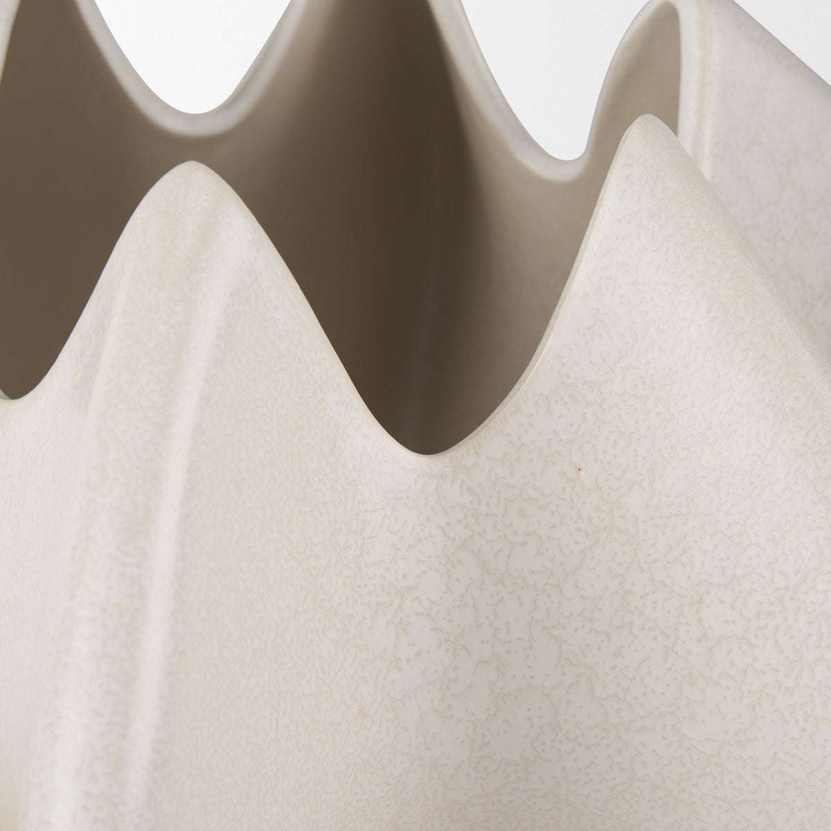 Ulrich Cream Sculptural Glazed Ceramic Vase