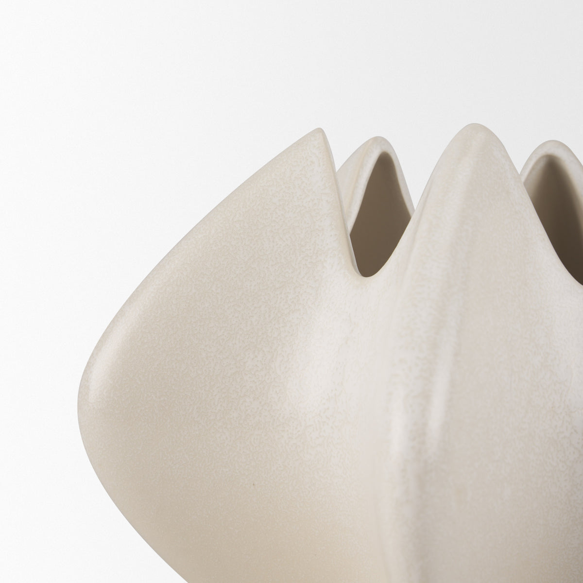 Ulrich Cream Sculptural Glazed Ceramic Vase