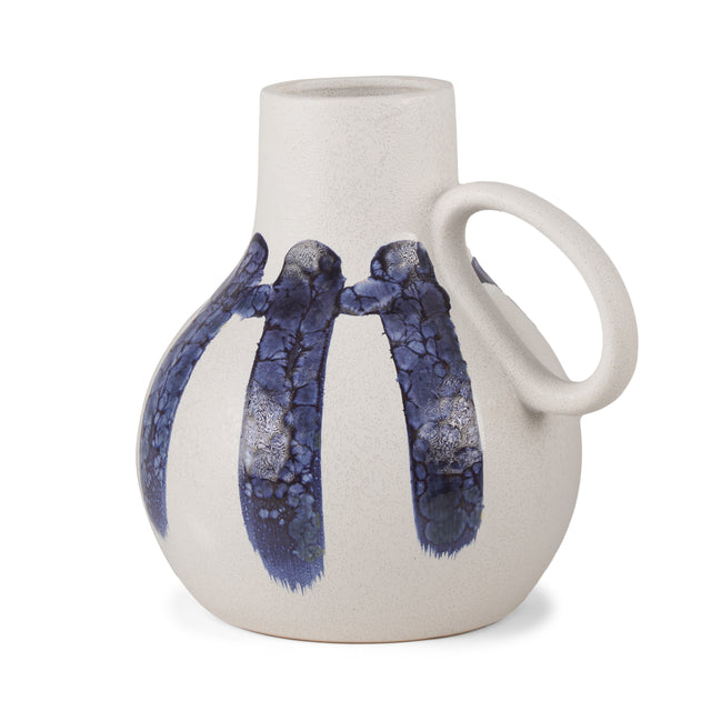 Truett White/Blue Ceramic Jug Vase