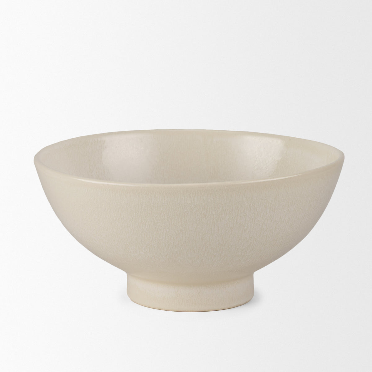 Tyren Cream Glazed Decorative Round Ceramic Bowl