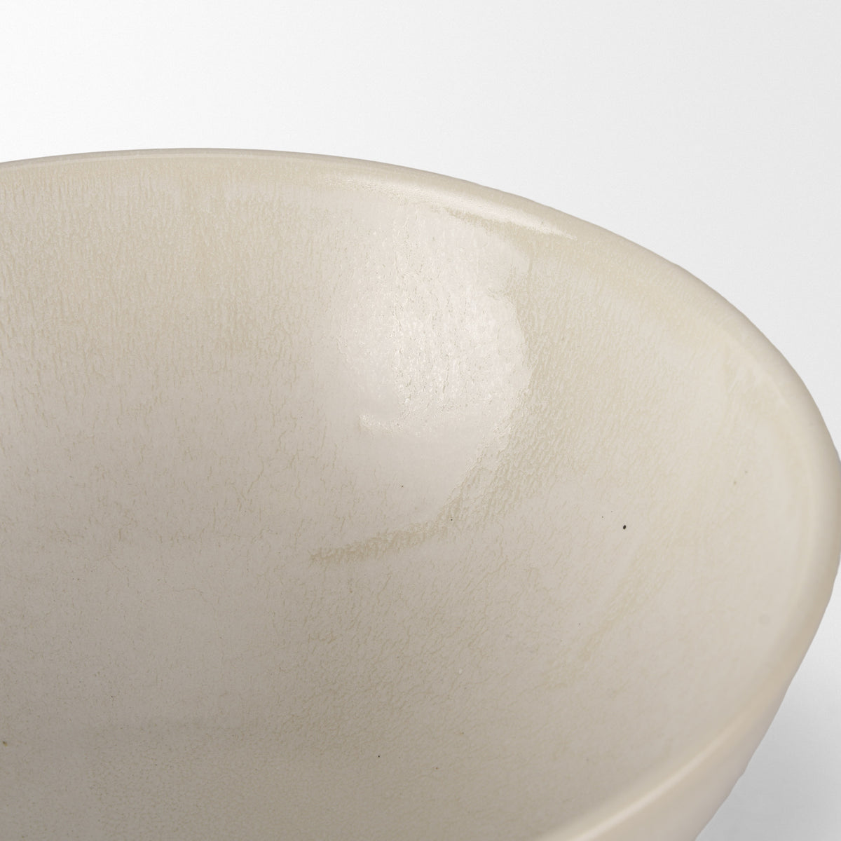 Tyren Cream Glazed Decorative Round Ceramic Bowl