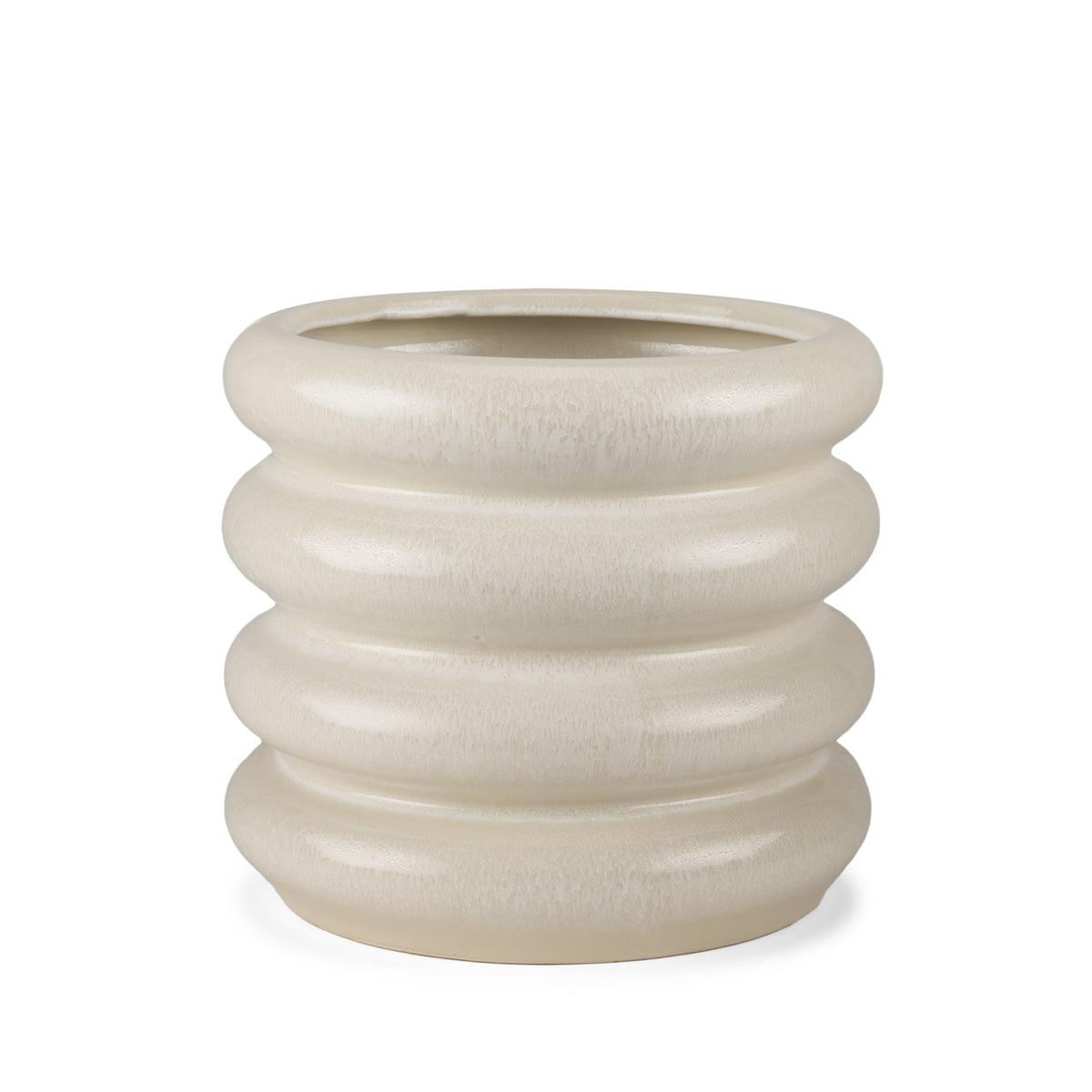 Twyla Cream Short Glazed Floor Vase