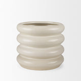 Twyla Cream Short Glazed Floor Vase