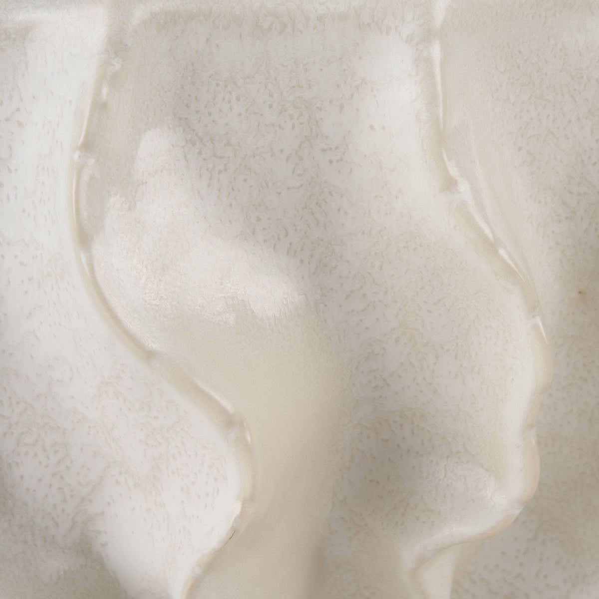 Vahn Cream Sculptural Glazed Decorative Ceramic Bowl