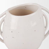 Urvi Off-White Short Speckled Asymmetrical Ceramic Vase