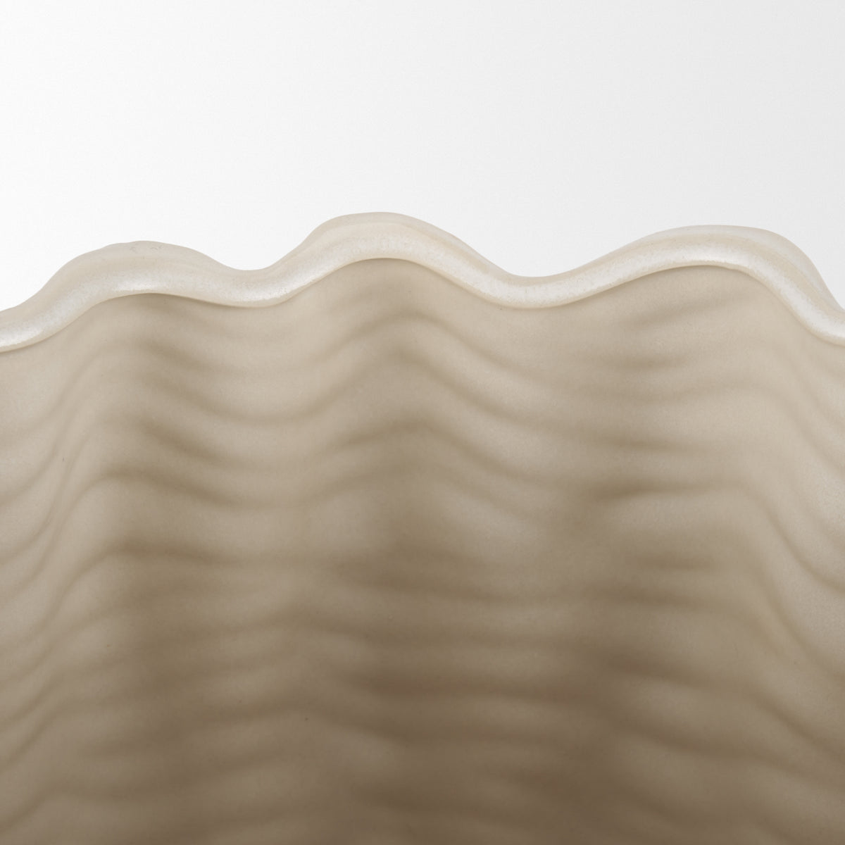 Velia Cream Short Seashell Sculptural Glazed Ceramic Vase