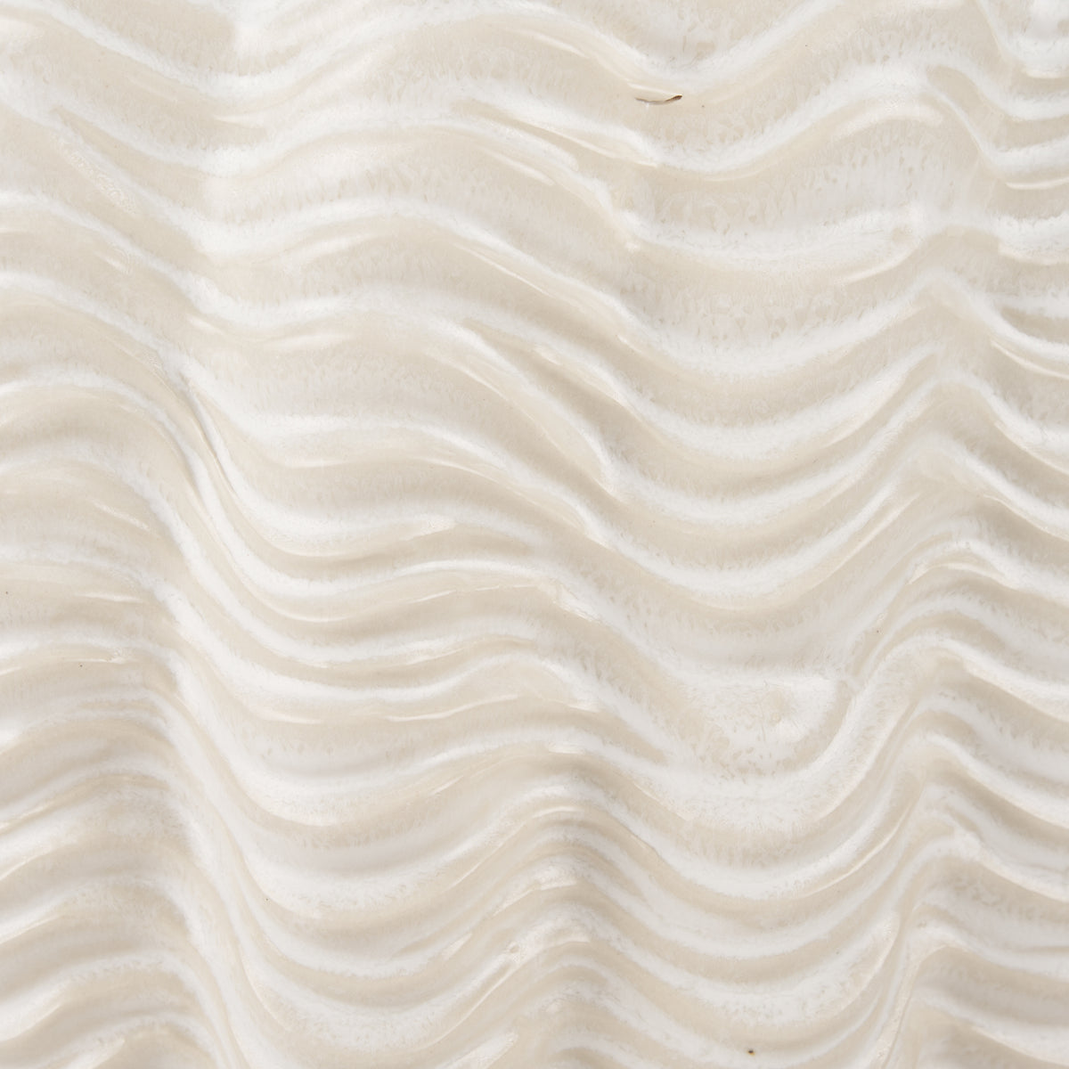 Velia Cream Short Seashell Sculptural Glazed Ceramic Vase