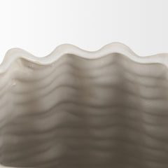 Velia Cream Tall Seashell Sculptural Glazed Ceramic Vase