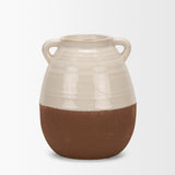 Tryna Beige/Matte Brown Small Ceramic Vase