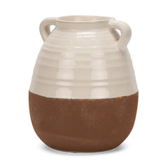 Tryna Beige/Matte Brown Large Ceramic Vase