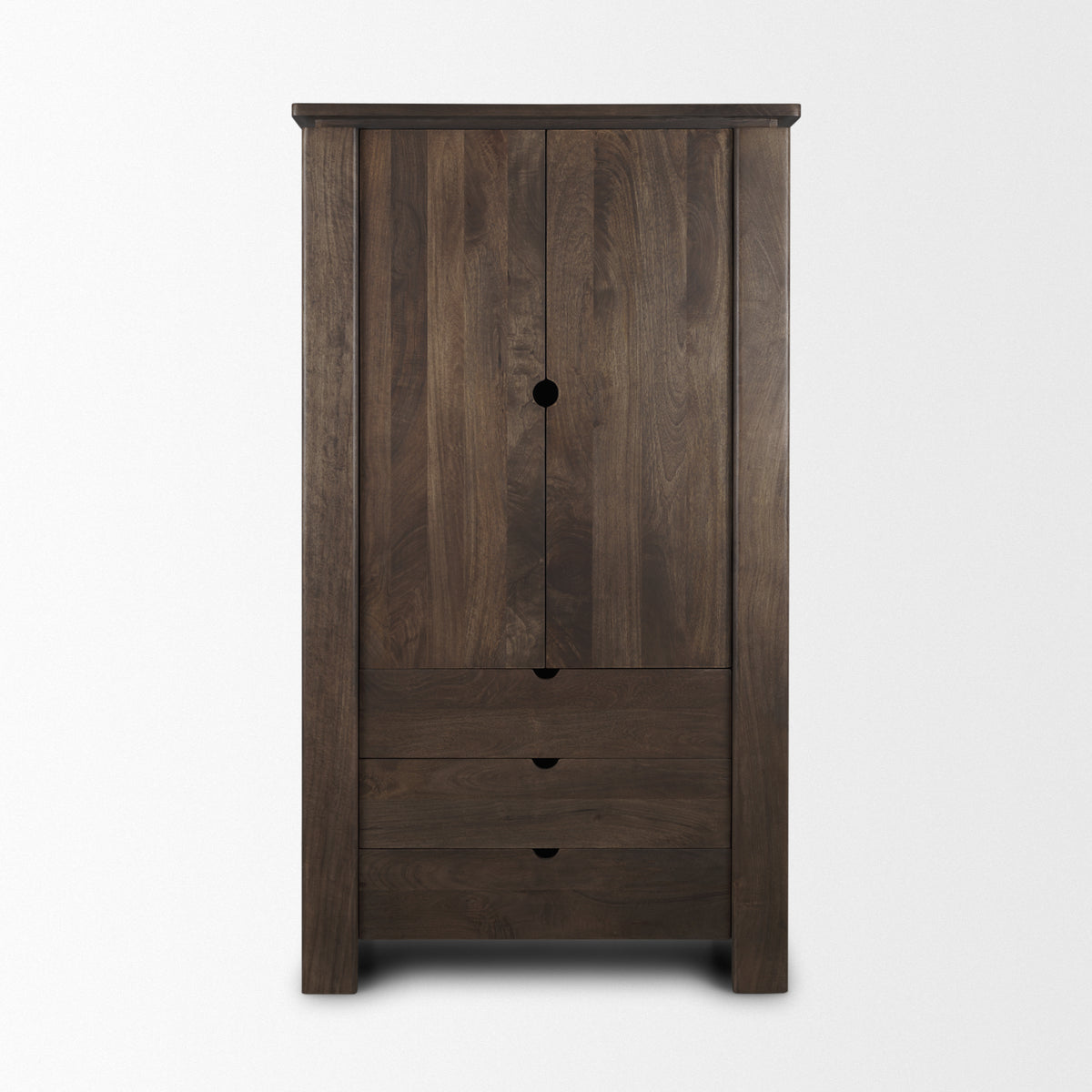 Wallen Dark Brown Solid Wood Curio Cabinet