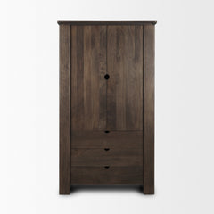 Wallen Dark Brown Solid Wood Curio Cabinet