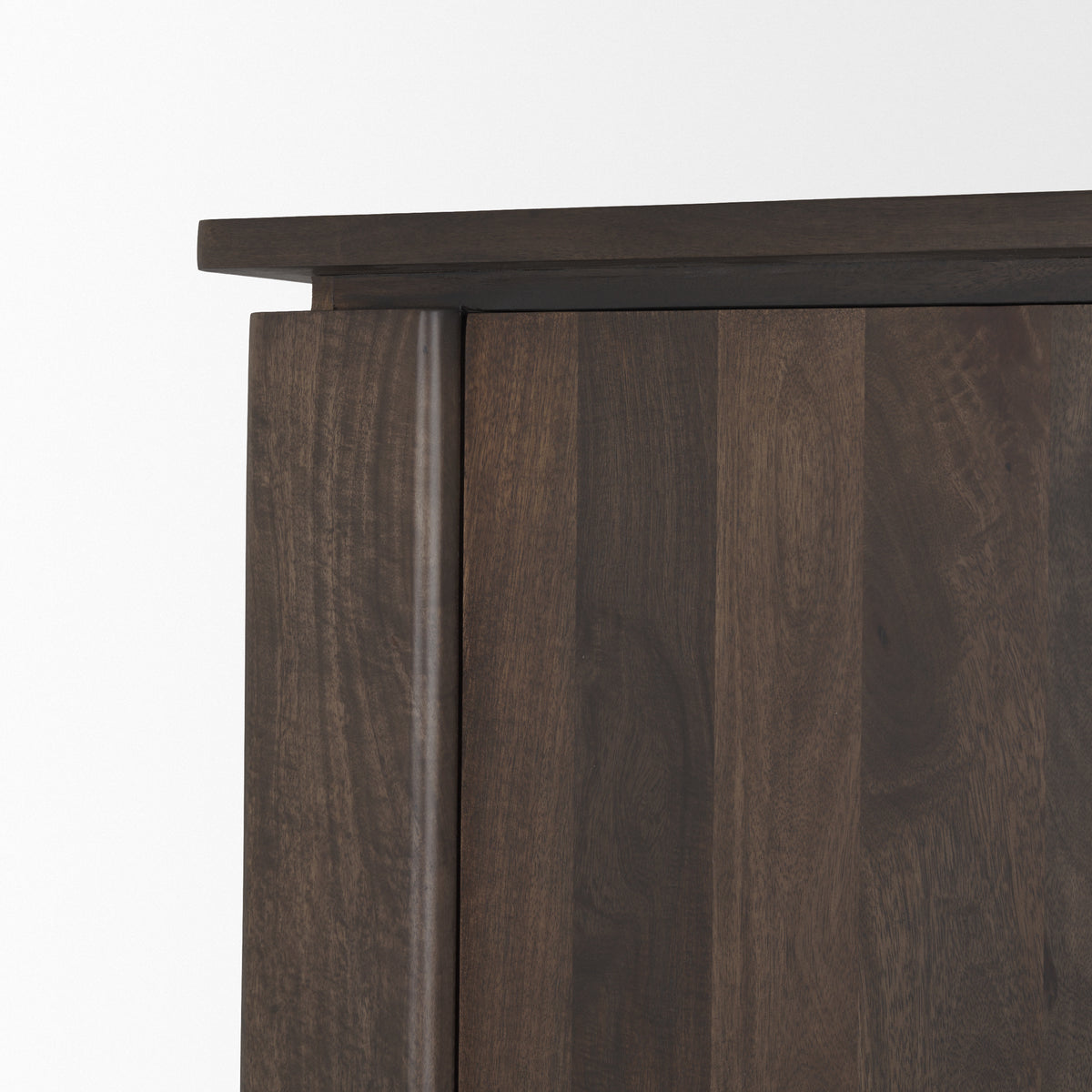Wallen Dark Brown Solid Wood Curio Cabinet