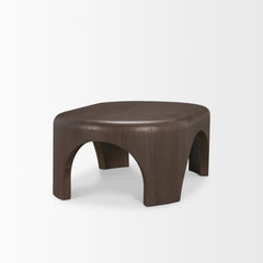 Shima Dark Brown Oval Wood with Arched Legs Coffee Table