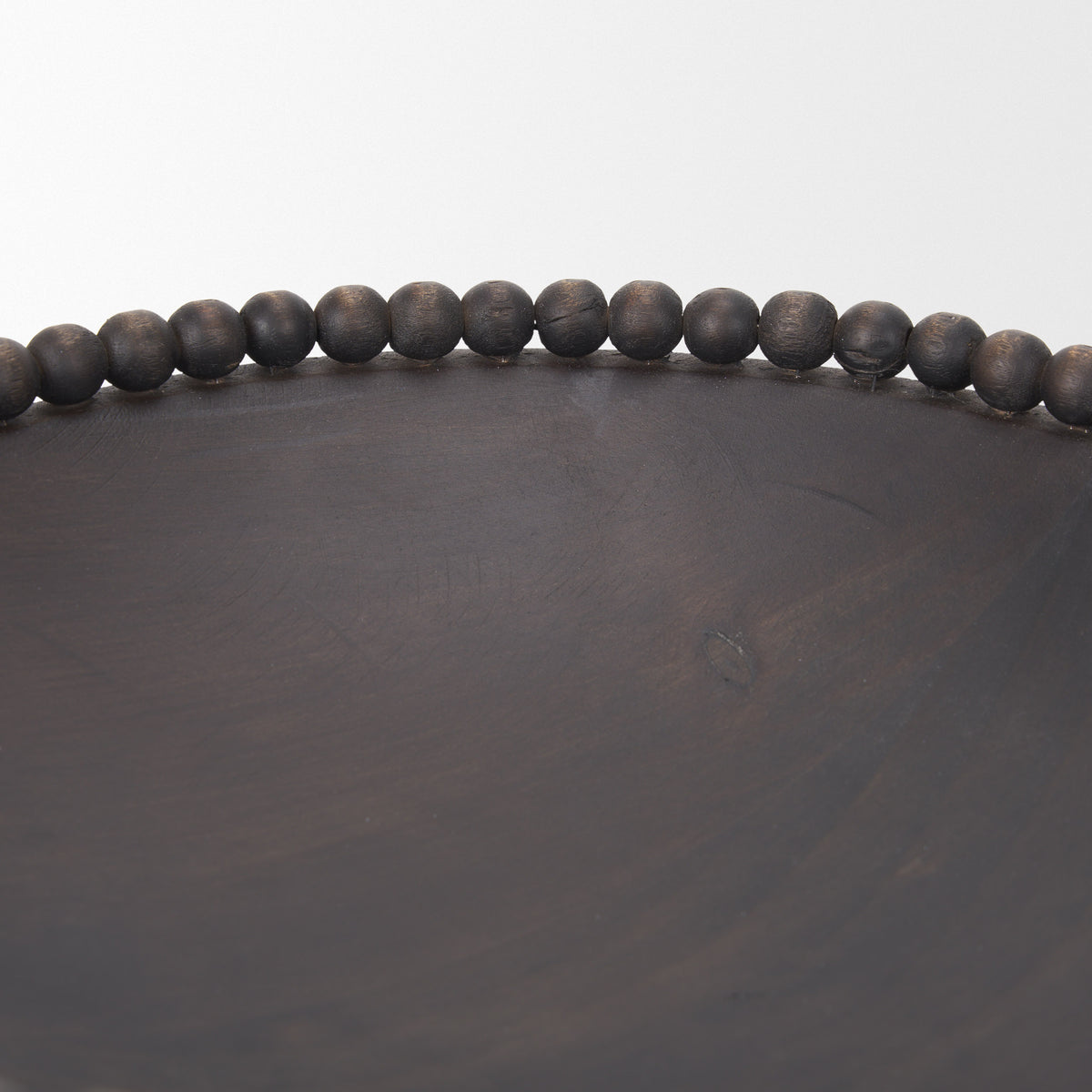 Wendell Dark Brown Wood with Wood Beads Round Bowls