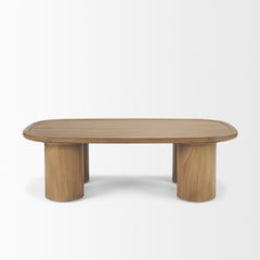 Tavi Natural Brown Rectangular with Column Legs Coffee Table