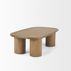Tavi Natural Brown Rectangular with Column Legs Coffee Table