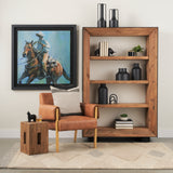 Tabor Natural/Black Wood Bookcase