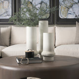 Tovah Medium Textured White/Gold Metal Vase