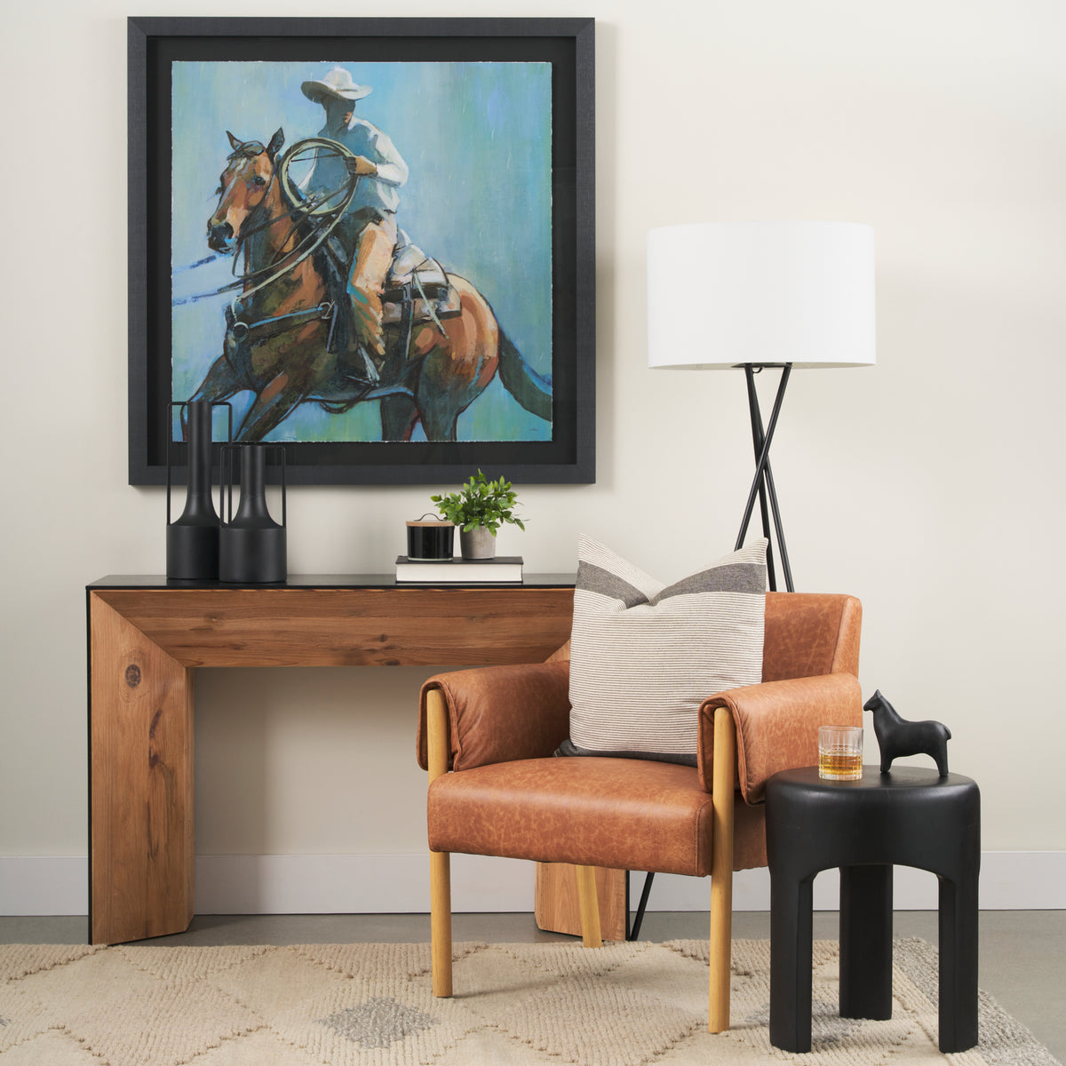 Ashton Brown Vegan Leather with Light Wood Accent Chair
