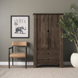 Wallen Dark Brown Solid Wood Curio Cabinet