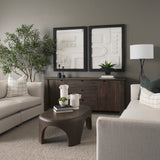Wallen Dark Brown 2 Door Solid Wood with 3 Drawers Sideboard