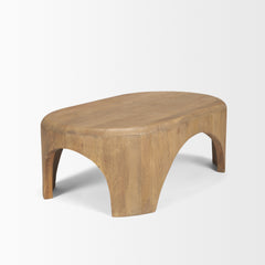 Shima Light Brown Oval Wood with Arched Legs Coffee Table