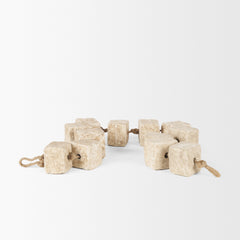Mala Beige Paper Mache Cube Garland