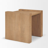 Wesson Light Brown Wood Accent Table