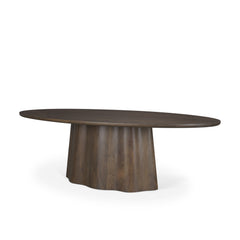 Jovani Dark Brown Oval Pedestal Dining Table