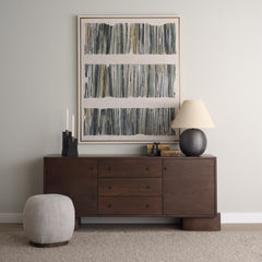 Jonan Dark Brown/Dark Aged Brass Wood 2 Door 3 Drawer Sideboard