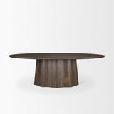 Jovani Dark Brown Oval Pedestal Dining Table