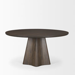 Jovani Dark Brown 60" Round Pedestal Dining Table